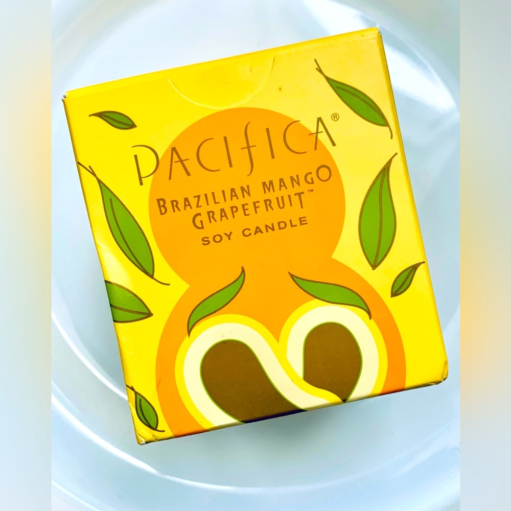 🕯🥭Rare Discontinued Pacifica Candles Brazilian Mango Grapefruit Soy Handmade🥭